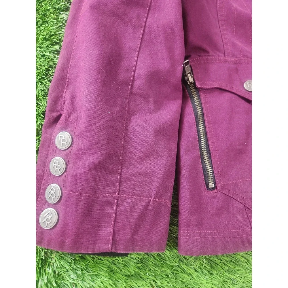 Powder River Outfitters Jacket Womens‎ S Purple Faux Fur Collar Western Zip